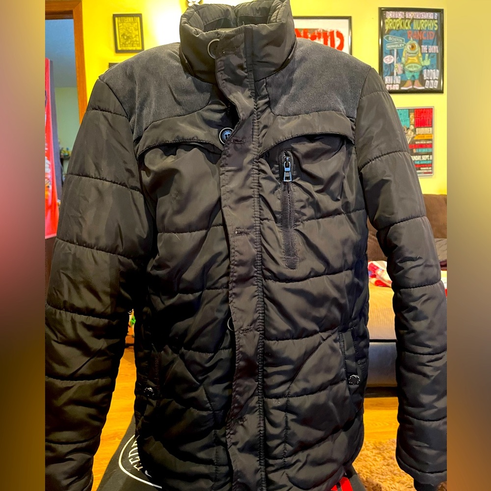 Mens Winter Jacket With Corduroy Yoke.